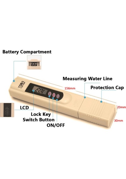 Taşınabilir Dijital LCD Tds Metre Metr Saflık Filtresi Tds Test Cihazı Su Kalitesi Test Kalemi 0-9990 Ppm Sıcaklık Su Test Cihazı Doğru (Yurt Dışından) indirimleri