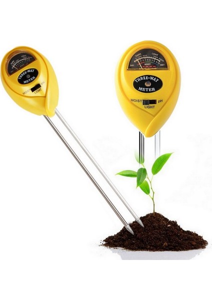 In 1 Çiçekler Toprak Ph Test Cihazı Nem Ölçme Nem Işık Ölçer Topraksız Analizörü Higrometre Bahçe Için (Yurt Dışından)