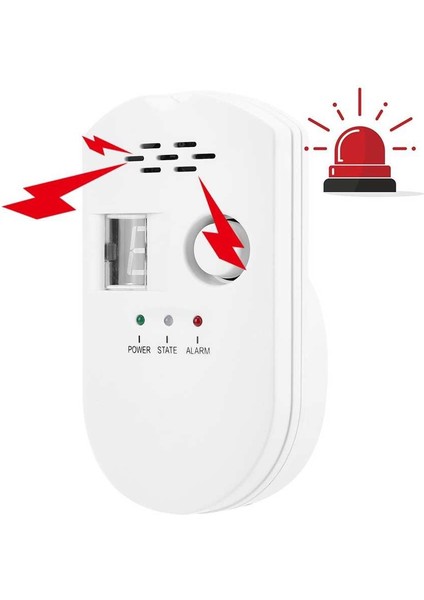 Ac 110-240 V Gaz Abs Beyaz Mutfak Gaz Alarmı Dijital Gaz Dedektörleri Gaz Analizörü Abd Ingıltere Ab Tak (Yurt Dışından)