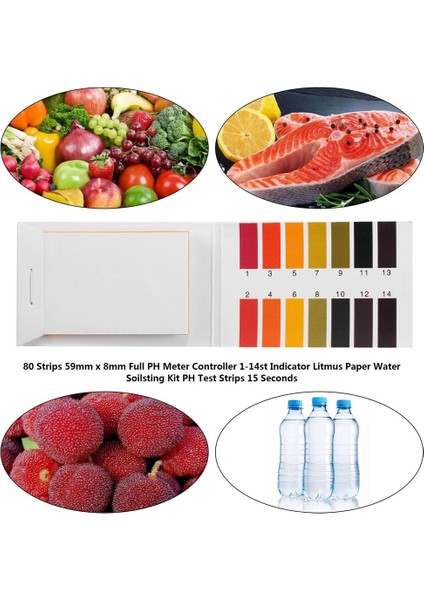 Ph Test Şeritleri 80 Şeritler Tam Ph Ölçer Ph Denetleyici 1-14ST Gösterge Turnusol Kağıdı Su Kirleme Kiti Ph Ölçer (Yurt Dışından) fiyatları