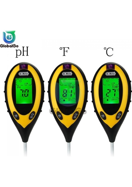 In 1 Dijital Ph Ölçer Toprak Nem Monitörü Sıcaklık Güneş Işığı Test Cihazı Bahçe Bitkileri Tarım Için Blacklight ile (Yurt Dışından) indirimleri