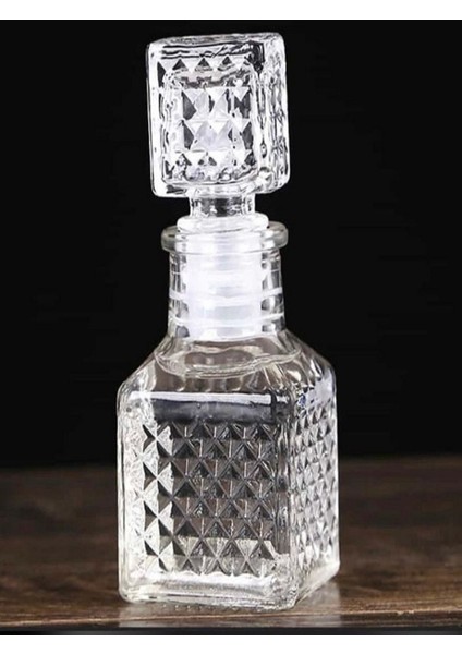 Kolonya Şişesi Alkol Şişesi Kare Kristal 10 Adet 50 ml 4,5 *10,6 cm