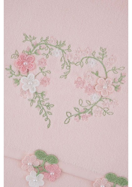 Yasemın Kadıfe Nakıslı Çeyız Havlusu Pudra 50X85 fiyatları