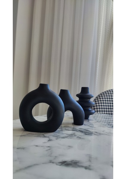 Bümay Home Modern Minimal 3lü Beton Vazo Set