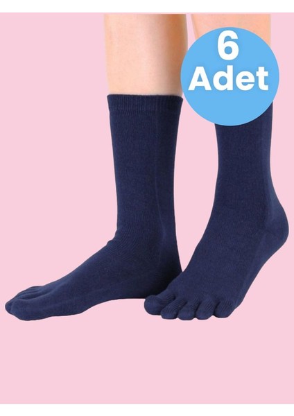 Kadın 6'Lı Bambu Mantar Çorabı Parmak Çorap 36-44 Numara