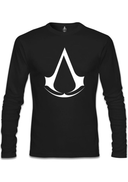 Erkek Siyah Assassin's Creed - Logo Baskılı Sweatshirt