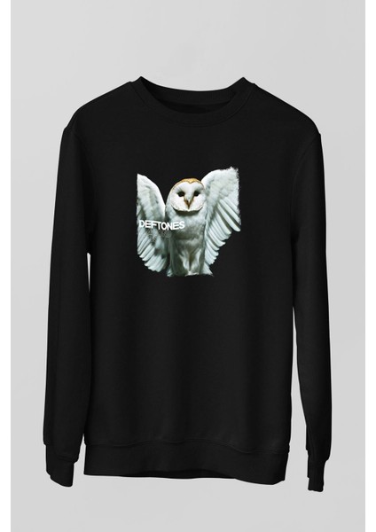 Deftones Baskılı Unisex Siyah Sweatshirt