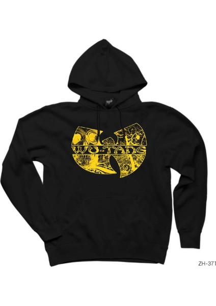 Wu Tang Stencil Logo Siyah Kapşonlu Sweatshirt Hoodie