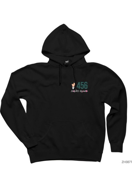 Squid Game Gamer 456 Siyah Kapüşonlu Sweatshirt Hoodie