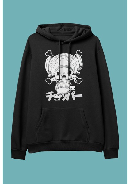 One Piece Chopper Anime Karakter Baskılı Kapüşonlu Sweatshirt Hoodie