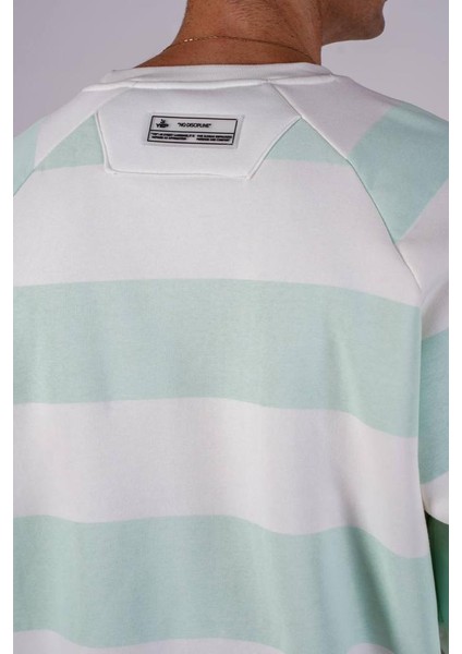 Water Çizgi Baskılı Oversize Kapşonlu Sweatshirt