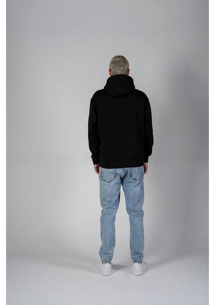Unisex Siyah Oversize Kapşonlu Sweatshirt modelleri