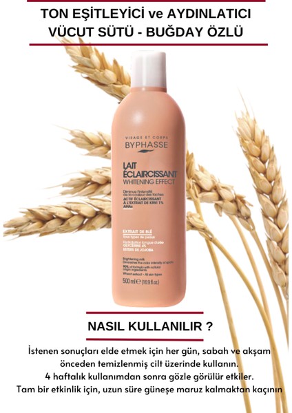 Ton Eşitleyici ve Aydınlatıcı Vücut Sütü - Buğday Özlü 500ML fırsatları