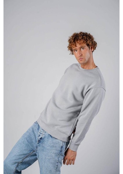 Gri Basic Oversize Sweatshirt