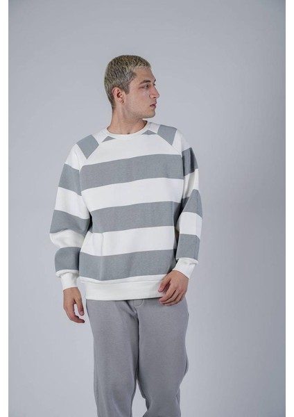 Smoked Çizgi Baskılı Oversize Kapşonlu Sweatshirt fırsatları