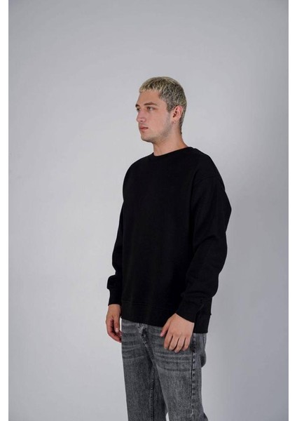 Siyah Basic Oversize Sweatshirt