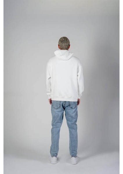 Beyaz Oversize Kapşonlu Sweatshirt modelleri
