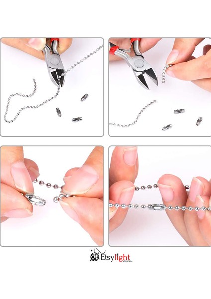 3.2 mm, Top Zincir, 3 Metre, Ball Chain, Künye Zinciri, Cüzdan Zinciri, Kart Zinciri