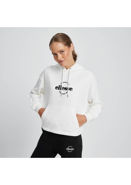 Kadın Sweatshirt Kapüşonlu Ekru