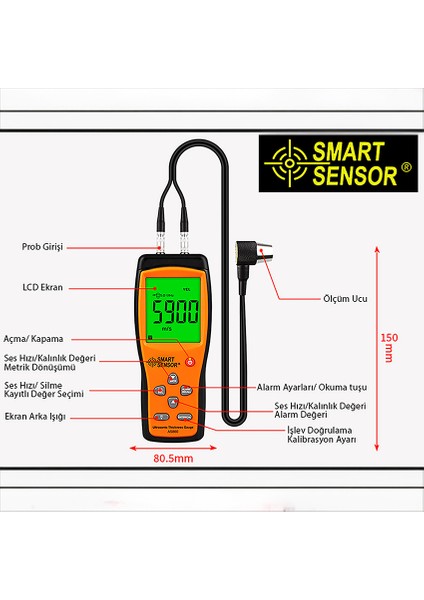 As 860 Ultrasonik Kalınlık Ölçer