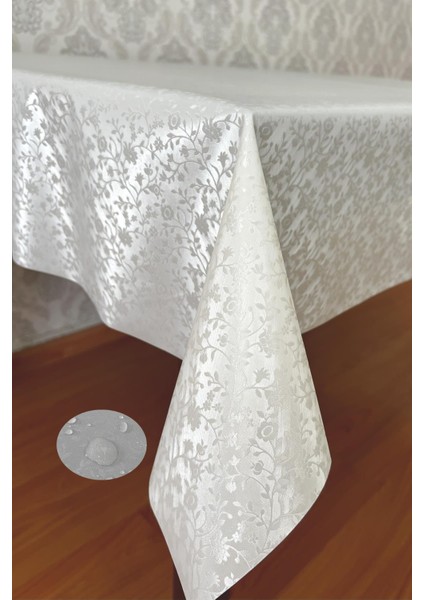 Pimula Home Romantik Kendinden Desenli Polyester Tabanlı Muşamba Masa Örtüsü Çiçek 1034-A_1034-A