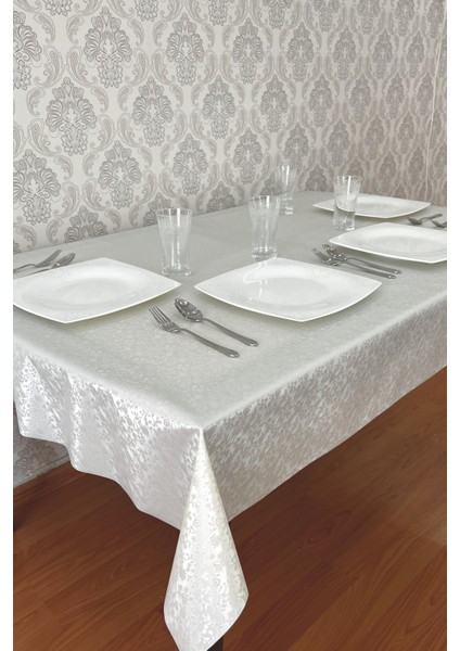 Pimula Home Romantik Kendinden Desenli Polyester Tabanlı Muşamba Masa Örtüsü Çiçek 1034-A_1034-A