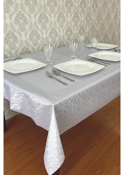 Pimula Home Romantik Kendinden Desenli Polyester Tabanlı Muşamba Masa Örtüsü Çiçek 1034-A_1034-A