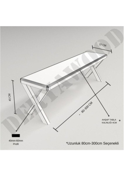 Masif Ahşap Andora Bank  37*80*45CM