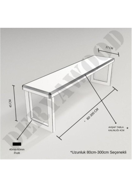 Masif Ahşap Hera Bank 37*200*45CM