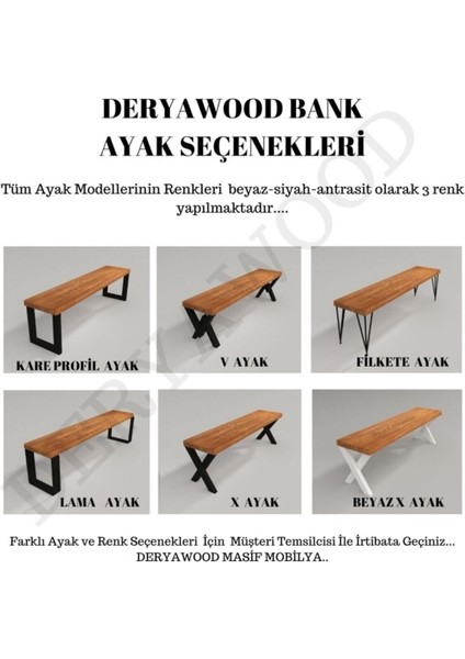 Masif Ahşap Hera Bank 37*200*45CM