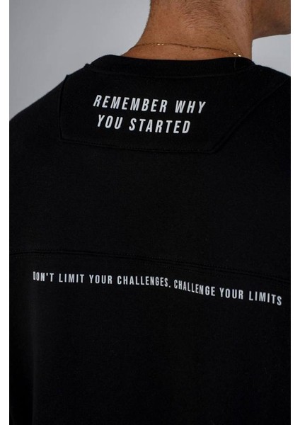 Unisex Siyah Remember Oversize Sweatshirt