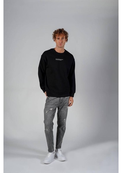 Unisex Siyah Remember Oversize Sweatshirt modelleri