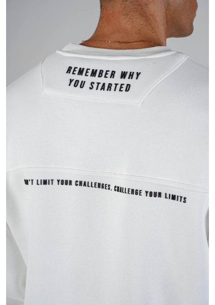 Unisex Beyaz Remember Oversize Sweatshirt