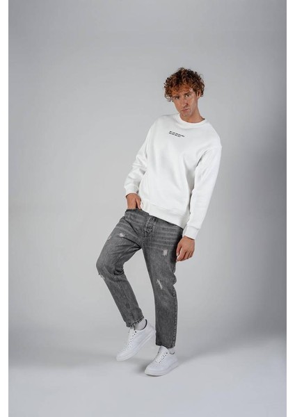 Unisex Beyaz Remember Oversize Sweatshirt modelleri