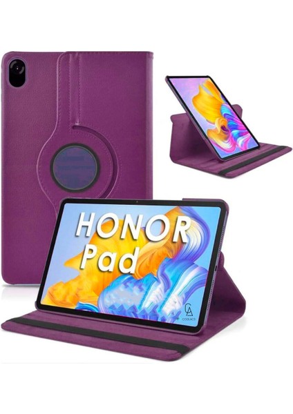 Honor Pad X9 11.5 Inç Uyumlu 360° Dönebilen Standlı Tablet Kılıfı Mor