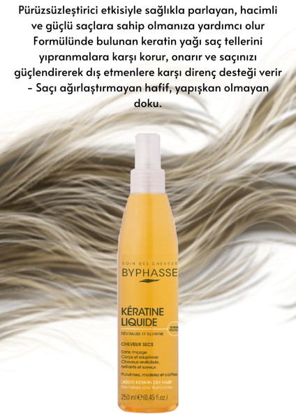 Kuru Saçlara Özel Sıvı Keratin Yüksek Koruyucu Pürüzsüzleştirici 250 ml