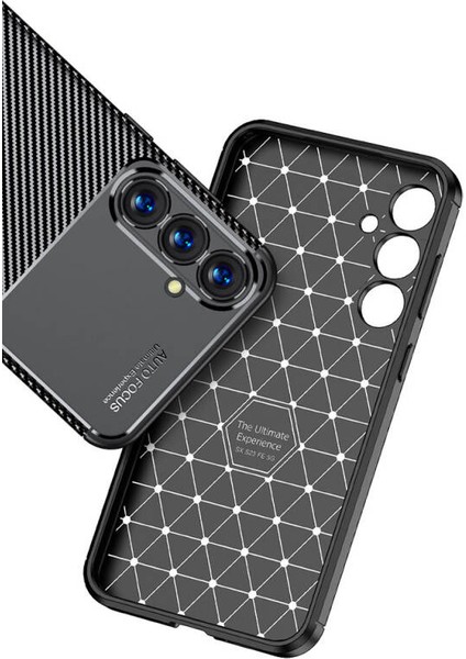 Samsung Galaxy S23 Fe Kılıf Negro Karbon Desen Silikon + Ekran Koruyucu