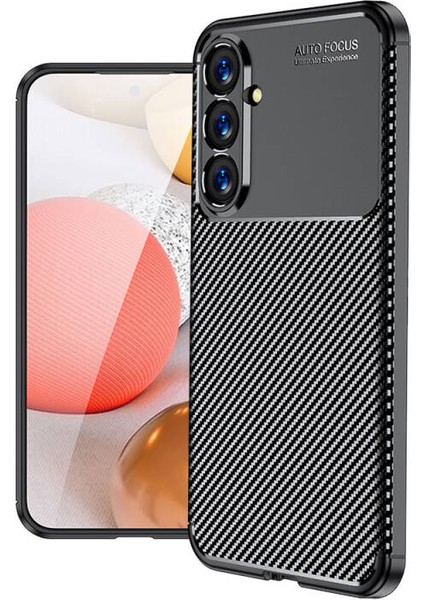 Samsung Galaxy S23 Fe Kılıf Negro Karbon Desen Silikon + Ekran Koruyucu