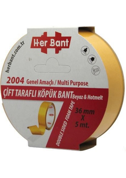 Çift Taraflı Köpük Bant 36 mm x 5 mt