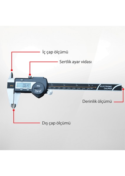 5110-150 Dijital Kumpas 0-150MM (IP54 Korumalı)