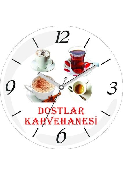 Firmaya Özel Cafe Kahve Çay Kahvehane Çap 30CM Sessiz Akar Bombeli Gerçek Cam Duvar Saati