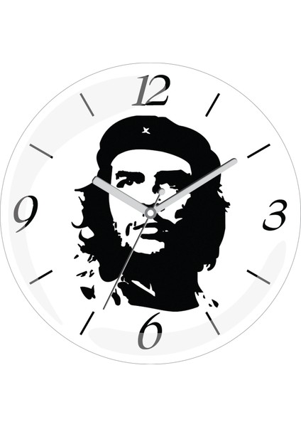 Che Guevara En Çok Satılan Çap 30CM Sessiz Akar Bombeli Gerçek Cam Duvar Saati