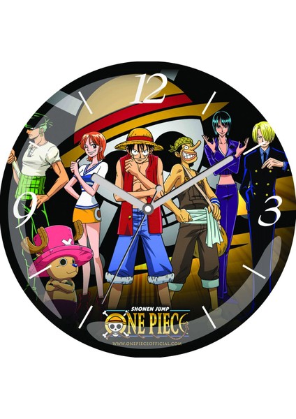 One Piece Çap 30CM Sessiz Akar Bombeli Gerçek Cam Duvar Saati