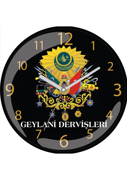 Kişiye Özel Osmanlı Tuğra Çap 30CM Bombeli Gerçek Cam Duvar Saati