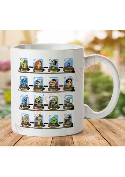 1-1316 Doc Futurama Pop Culture Heads In Jars Two Iki Tarafı Baskılı Kupa Bardak