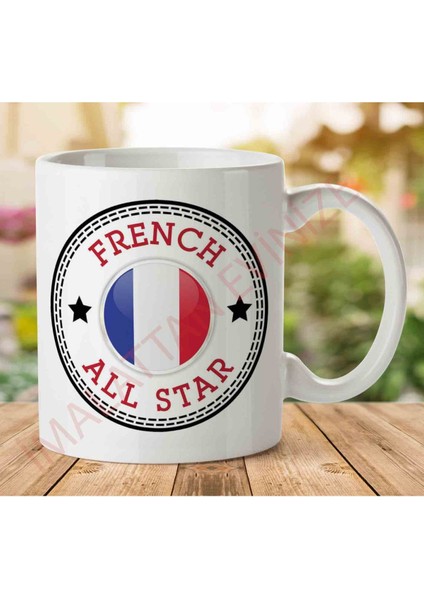 1-1327 Converse French All Star Iki Tarafı Baskılı Kupa Bardak