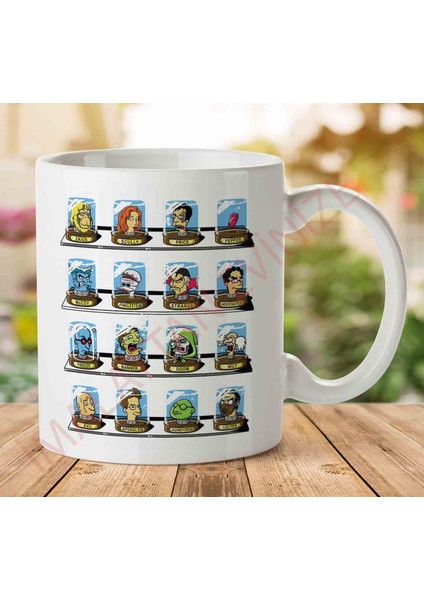 1-1765 Doc Futurama Pop Culture Heads In Jars Two Iki Tarafı Baskılı Kupa Bardak