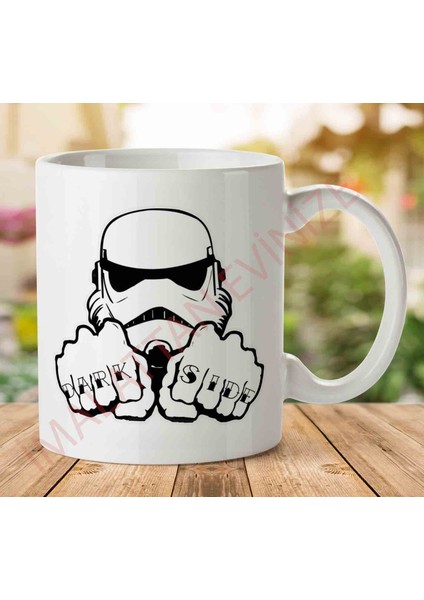 1-2072 Star Wars Stormtrooper Dark Side Knuckles Iki Tarafı Baskılı Kupa Bardak