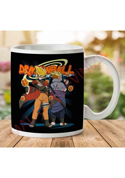 1-707 Dragonball Z Kameha And Sengan Iki Tarafı Baskılı Kupa Bardak