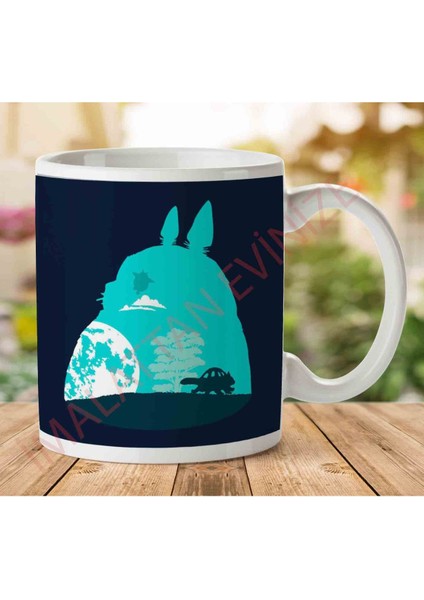 1-1595 My Neighbor Totoro Sky With Catbus Iki Tarafı Baskılı Kupa Bardak